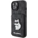 „Karl Lagerfeld Saffiano Cardslot & Stand Choupette“ dėklas, skirtas iPhone 15, juodas