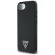Guess Grained Triangle MagSafe dėklas telefonui iPhone 16e, juodas
