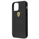 Ferrari iPhone 12 mini dėklas On Track Real Carbon, juodas