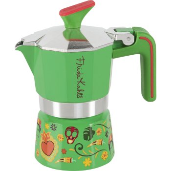 Pedrini Frida Kahlo Moka Pot, 1 Cup, Green