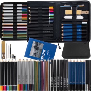 Maaleo 00019178 Sketching and Drawing Set, 74 Pieces, Black