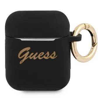 Guess Silicone Vintage Case for Apple AirPods 1/2 GUA2SSSK, Black