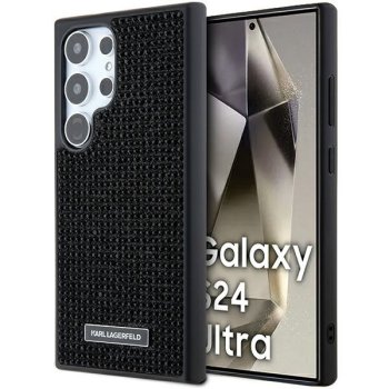Karl Lagerfeld Rhinestone dėklas Samsung Galaxy S24 Ultra, juodas