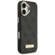Dėklas Guess 4G Logo Plate MagSafe, skirtas iPhone 17, juodas
