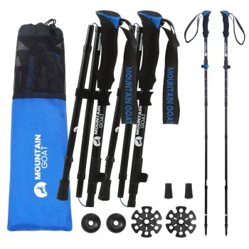 4Fizjo 1031 PRO+ Mountain Goat Folding Nordic Walking Poles, Blue