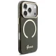 Guess IML Glitters Script Strap MagSafe dėklas iPhone 17 Pro, juodas
