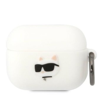 Karl Lagerfeld KLAPRUNCHH AirPods Pro dėklas Silicone Choupette Head 3D, Baltas