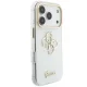 Guess IML 4G Script Metal dėklas iPhone 17 Pro Max / 18 Pro Max, baltas