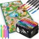 Ricokids piešimo kilimėlis 90x120 cm ir 80 vnt. alkoholinių flomasterių rinkinys