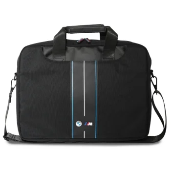 BMW Nylon Blue Stripe krepšys nešiojamam kompiuteriui iki 16", juodas