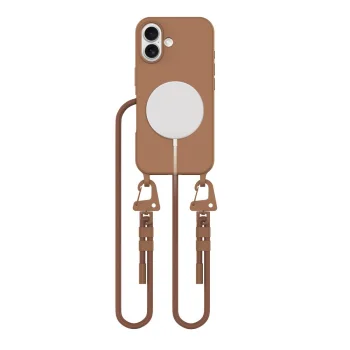 Tech-Protect iPhone 16 dėklas MagNecklace MagSafe su virvele, rudas
