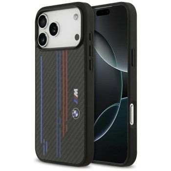 BMW dėklas iPhone 17 Pro Max telefonui M Kevlar Lines & Logo MagSafe, juodas