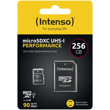 Atminties kortelė Intenso microSDXC 256GB UHS-I U1 Performance su SD adapteriu