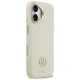 Guess Grained Strass Logo MagSafe dėklas iPhone 17 telefonui, smėlio spalvos