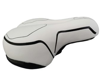 Comfortable gel bike saddle with reflector, white