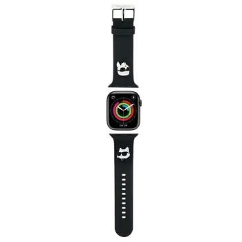 Karl Lagerfeld 3D Rubber Karl&Choupette dirželis Apple Watch 38/40/41mm, juodas
