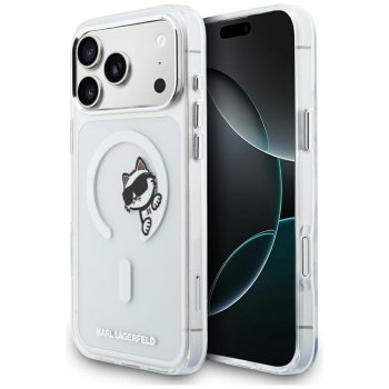 Karl Lagerfeld IML Peekaboo MagSafe dėklas iPhone 17 Pro Max, skaidrus