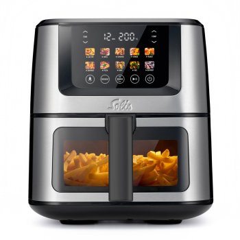 Solis Air Fry & Dry XL 8200 karšto oro gruzdintuvė, 7.5L, Sidabrinė/Juoda