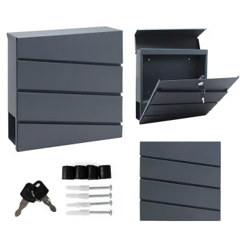 Modernhome HPB932-7 Mailbox with Newspaper Holder, Galvanized Steel, Anthracite