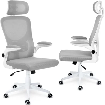 Sofotel Brass Office Chair with Micro-Mesh, Grey