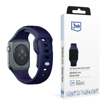 3mk silikoninis dirželis Apple Watch 38 / 40 / 41 mm, mėlynas