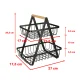 Two-Tier Fruit Basket, Metal and Wood, Black