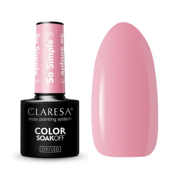 Claresa So Simple 3 Gel Polish, Medium Pink, 5 g
