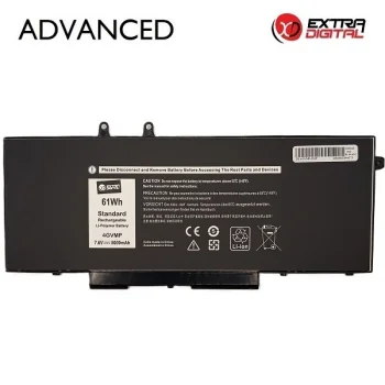 Laptop Battery for Dell 4GVMP, 8000mAh, 7.6V, Extra Digital Advanced