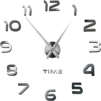 Ruhhy 00022143 DIY Wall Clock 60-130 cm, Silver