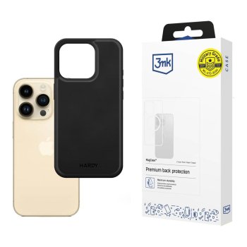 3mk Hardy Silky Leather MagCase for Apple iPhone 14 Pro Black