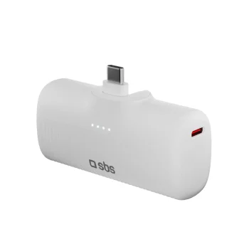 SBS EcoPower 5000 mAh 10W išorinė baterija su USB-C, balta