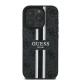 Guess 4G Printed Stripes MagSafe Case for iPhone 16 Pro, Black