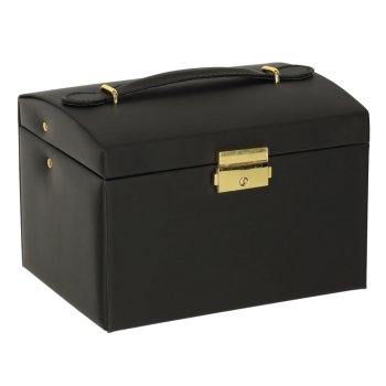 Large Jewellery Box Organiser with Drawers and Mirror, Black