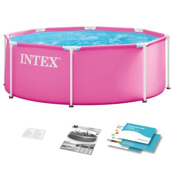 Karkasinis baseinas vaikams Intex 28290ND, 244x76 cm, rožinis