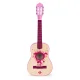 ECOTOYS didelė medinė gitara vaikams, 6 stygų, rožinė