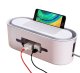 Cable Management Box for Power Strips and Cords, Grey