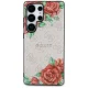 Guess Leather 4G Flowers MagSafe dėklas, skirtas Samsung Galaxy S25 Ultra, rožinis