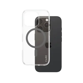 PanzerGlass 1346 CARE Flagship dėklas iPhone 16 Pro, Skaidrus / Juodas