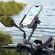 Baseus GoTrip Motorcycle Phone Holder Mirror, with Shock Absorption - Black