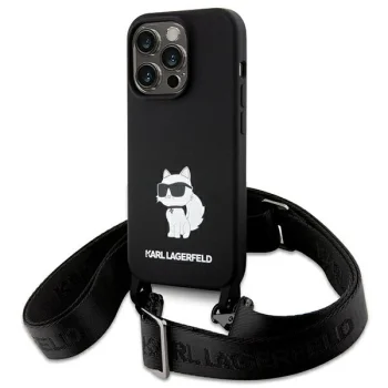 Karl Lagerfeld dėklas iPhone 15 Pro Max telefonui, juodas