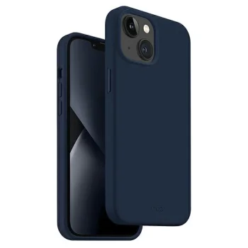 Uniq Lino silikoninis dėklas, skirtas iPhone 14 Plus / 15 Plus, mėlynas
