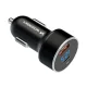 Wozinsky WDCCAC USB-C ir USB-A 36W automobilinis įkroviklis, juodas