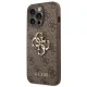 Guess 4G Big Metal Logo dėklas, skirtas iPhone 14 Pro, rudas