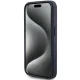 Guess dėklas iPhone 15 Pro telefonui, 4G Triangle Metal Logo, mėlynas