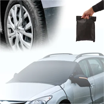 Magnetinis automobilio stiklo uždangalas nuo ledo ir saulės, juodas