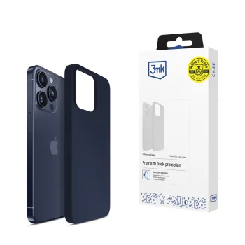 3mk silikoninis dėklas iPhone 16 Pro Max, tamsiai mėlynas