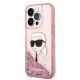 Karl Lagerfeld Glitter Karl\'s Head dėklas iPhone 14 Pro Max telefonui, rožinis