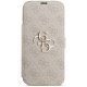 Guess Book 4G Metal Logo atverčiamasis dėklas iPhone 17 Pro Max, rožinis