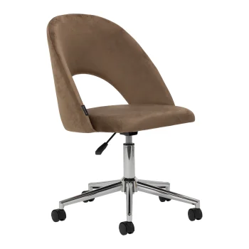 4Rico Arco Swivel Chair, Velour, Brown