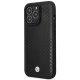 BMW Leather Diamond Pattern MagSafe dėklas, skirtas iPhone 14 Pro, juodas